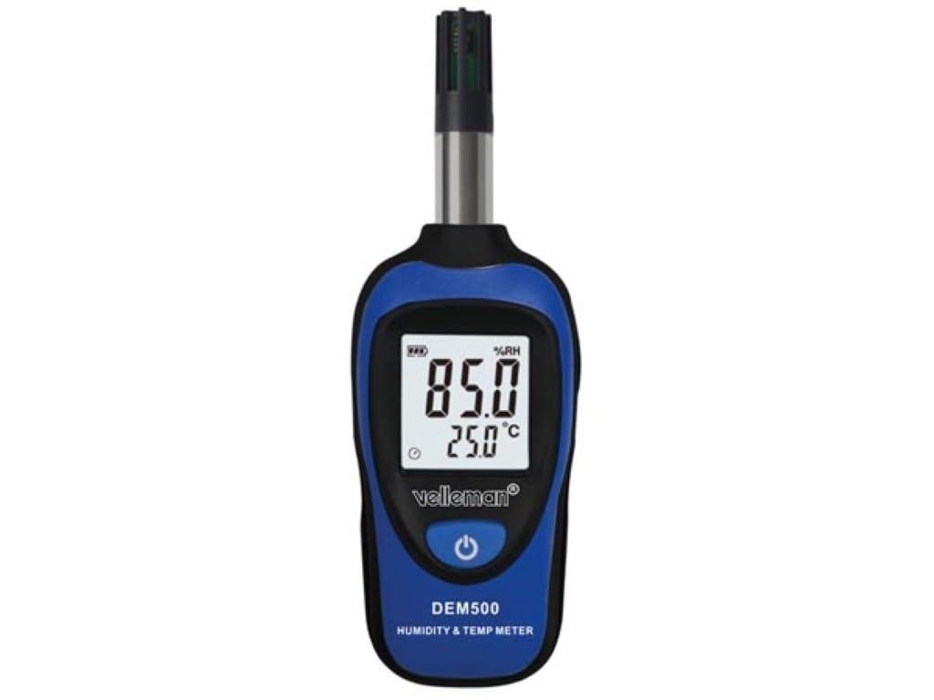 Velleman Mini termo-/higrómetro, pantalla LCD con luz de fondo, -20 ° C a 70 ° C, humedad 0-100%