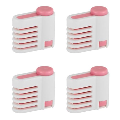 4PCS DIY Cake Slicer, Stratification Auxiliary, Bread Slice, Toast Cut, Adjustable 5 Layers Leveler Slicer, Kitchen Fixator Tool (Pink)