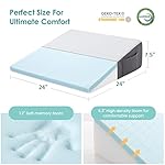Cozymaker 7.5" Bed Wedge Pillow for Sleeping After Surgery, Back Support, Leg Elevation, Gerd Acid Reflux, Neck Pain, Snoring, Cooling Memory Foam Triangle Incline Wedge, Removable Washable Cover - Image 2