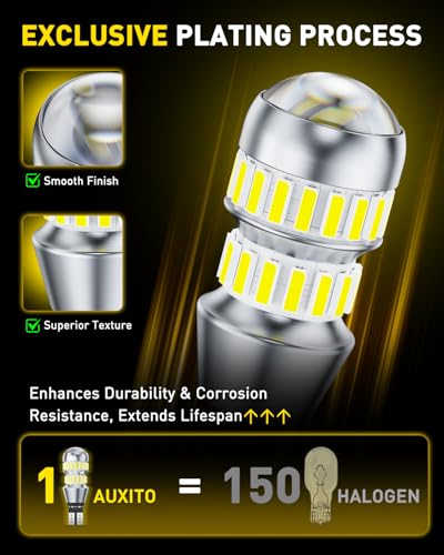 Image of AUXITO 921 LED Bulb Reverse Lights, 6000K White Super Bright 912 906 904 916 T15 W16W LED Backup Lights License Plate Lights, Pack of 2