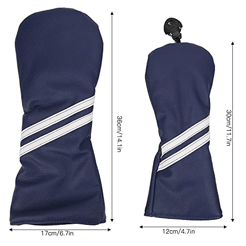 SUNGOOYUE Funda para Cabeza de Madera de Golf, Juego de Fundas para Cabeza de Palo de Golf a Rayas de PU Impermeables para Conductor No.1,3,5