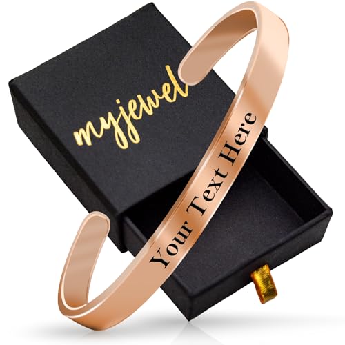Personalized Gold-Plated Stainless-Steel Cuff Bracelet with Free ...
