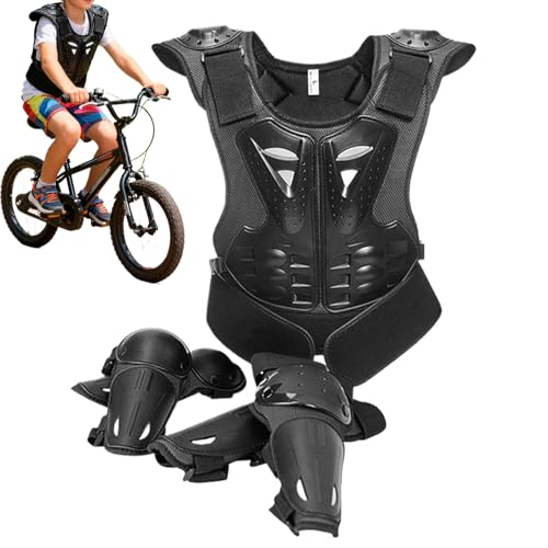 Equipo de Motocross para jóvenes, Protector de Pecho con Rodilleras y | Equipo de protección de Motocicleta - para niñas y niñas esquí Patinaje Skate Bicicleta Moto