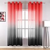 KOUFALL Red and Black Gothci Decor for Window Treatments Home Decor Ombre Chic Modern Living Room De