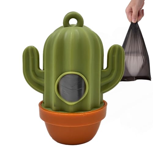 Dispensador de bolsas de basura para perros - Cactus, contenedor de almacenamiento portátil al aire libre | Senderismo práctico Accesorio de senderismo Perros Cachorros Excursiones al aire libre