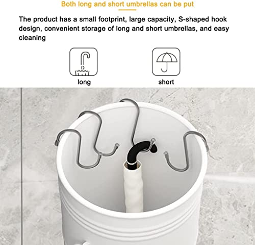 Rangement porte-parapluie autoportant blanc pour éliminer l'eau sur le sol - 4
