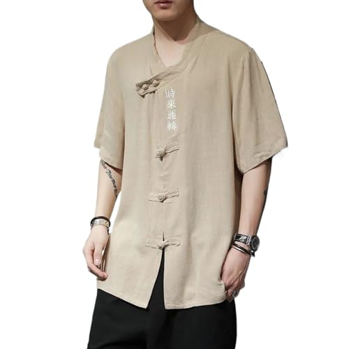Chemise en lin homme style chinois pour rester au frais avec élégance pendant les fortes chaleurs