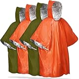 DIFEIUKI 緊急ポンチョ アルミポンチョ 4枚セット 防寒 防水 レインコート 断熱 保温 アルミ寝袋 軽量 コンパクト アウトドア 登山 津波 地震 避難 雨雪対策 男女兼用 非常用 雨具 防災グッズ