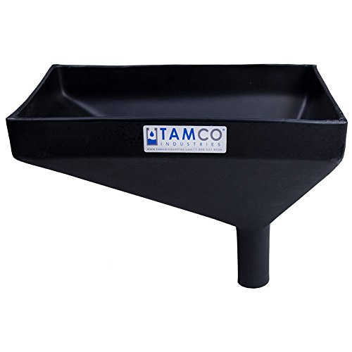 12inch x 8inch Rectangular Black Tamco Funnel with 1-1/2inch OD Offset Spout