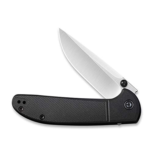 Civivi Badlands Vagabond Flipper Pocket Knife, 3.25" 9Cr18Mov Satin Blade Liner Lock Knife For Edc C2019D (Black) #TOP2