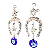 XUMIUZIY Adorno Colgante de Herradura de Elefante de Mal de Ojo Azul para Decoración del Hogar en Interiores y Exteriores