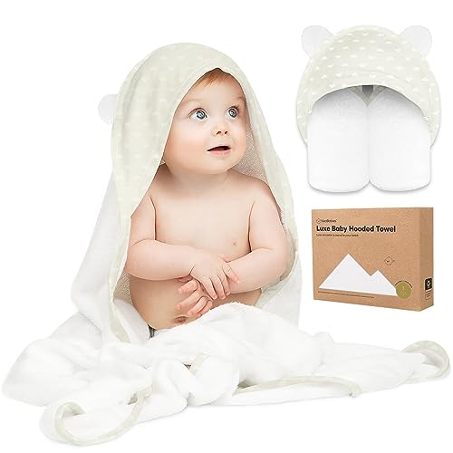 Image of KeaBabies Hooded Baby Towel for Newborn - Viscose Derived from Bamboo Large Baby Bath Towels with Hood for Boys, Girls, Toddler, Extra Absorbent & Soft Newborn Bath Essentials (Rainbow, Regular)