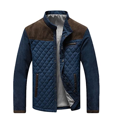 Veste Homme Moderne Classique Mode Épissage Col Montant Coupe Ajustée Homme Transition Veste Automne Hiver Cardigan avec Poches Homme Manches Longues Quotidien Décontractée Homme Sport Veste