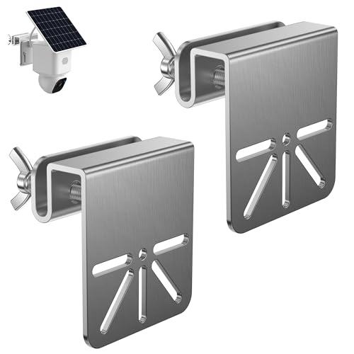 2 Pack Gutter Mount Bracket Compatible with Eufy Solocam S340/E30 No Drill Installation Stainless Steel Gutter Mount for Security Camera Security Camera Holder