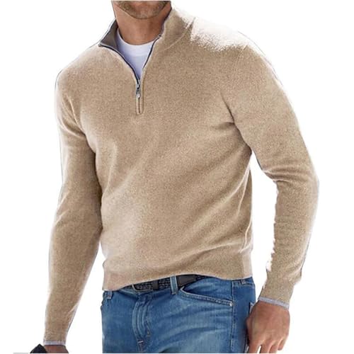 Mens Slim Fit Quarter Zip Knitted Pullover Sweaters Slim Fit Lightweight Mock Neck Pullover Business Casual Dress Sweater4