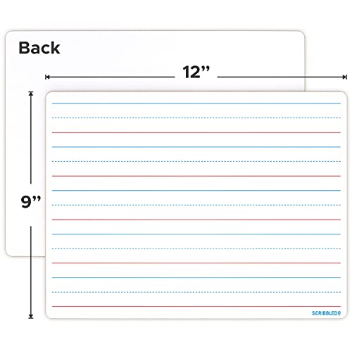 10 Pack Double Sided Whiteboards Lined Dry Erase Board For Kids Ruled Writing Board Handwriting Practice For Kids Small White Board Dry Erase Boards Lines 9X12 Student 10 Dry Erase Markers Included #TOP3