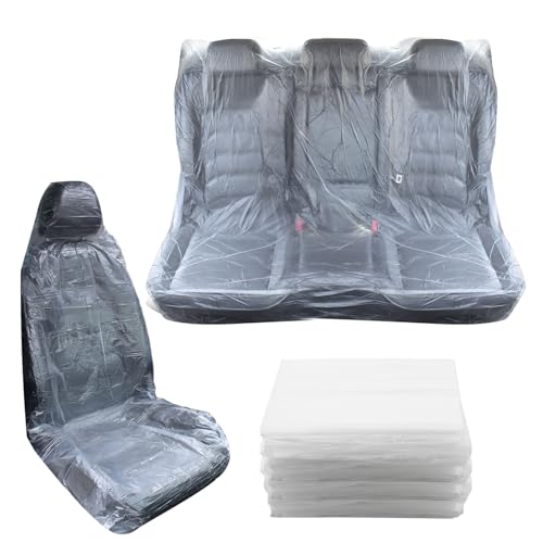 YGDMD 20PCS Plastic Seat Covers for Cars,Full Coverage Disposable Car Seat Covers for Keeping Front and Back Seats Clean,Universal Car Accessories Cars Seats Protector for Most Vehicles