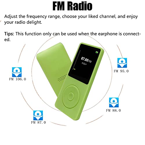 Mp3 Player 32Gb, Imkavery Music Player For Kids With Earphone And Lanyard, Built-In Speaker/Photo/Video Play/Fm Radio/Voice Recorder/E-Book Reader, Supports Up To 128Gb, Green #TOP3