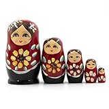 5Pcs/Set Nesting Dolls, Wooden Matryoshka Doll, Funny Russian Nesting Dolls Stacking Toys for Kids, Home Decoration, Russian Doll.