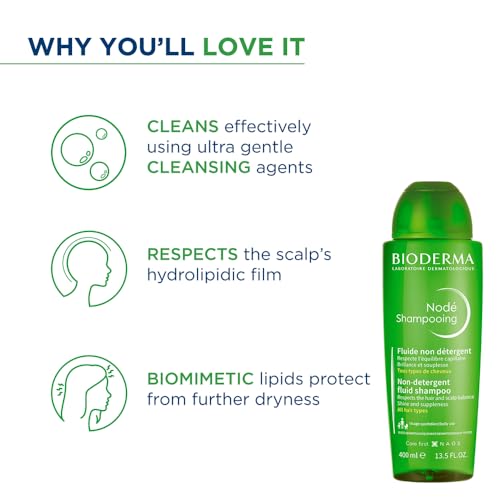 Image of Bioderma Node Shampooing - Cleanses, Respects and Protects | Daily Use Gentle Clarifying Water-Based Shampoo | SLS Free, 400ml