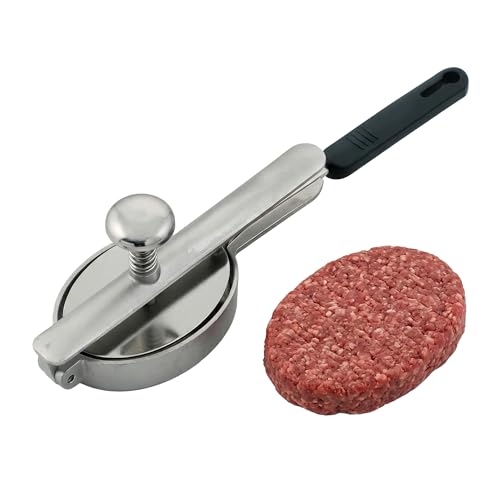 Reconstitueur à Steak Ovale en Inox – Spécial Boucher – Qualité Supérieure - Professionnel – pour Hamburger – Contenance en Viande : 172 ml, Gris