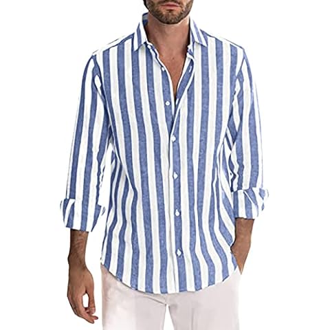 Chemise en lin à rayures pour homme Cover