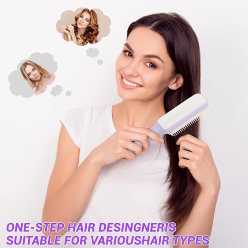 Image of 4-in-1 Self-Cleaning Hairbrush, Anti-Static Massage Comb, Rotary Lifting, Tangle-Free Smooth Hair, for Adults and Kids
