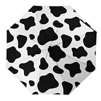 YBQLNP Travel Compact Umbrella Cow Pattern Windproof Automatic Sun Umbrella Uv Protection