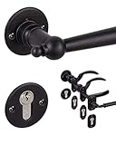 Gedotec Türklinke Schmiedeeisen - 1 Garnitur Türbeschlag Antik schwarz Türgriff Zimmertür auf Rosette - SEEFELD | PZ - Profilzylinder | Gusseisen schwarz rustikal | inkl. Befestigungsmaterial