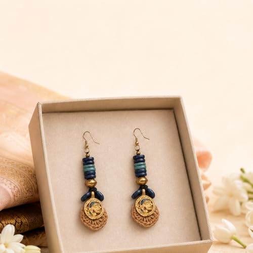 Image of Royal Queen & Empress Handcrafted Tribal Dhokra Earrings Collection for Women - Statement Ethnic Designs in Multiple Colours