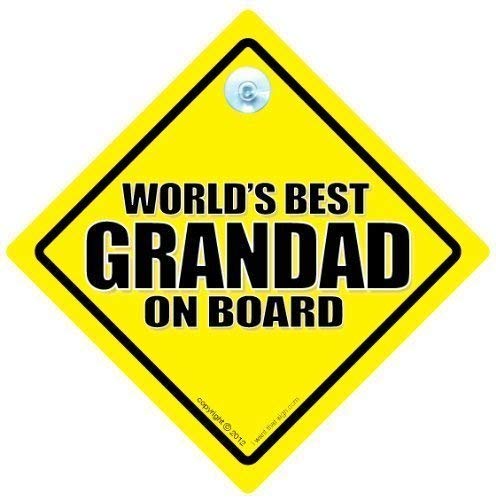 Señal para el coche, con mensaje World's Best Grandad On Board