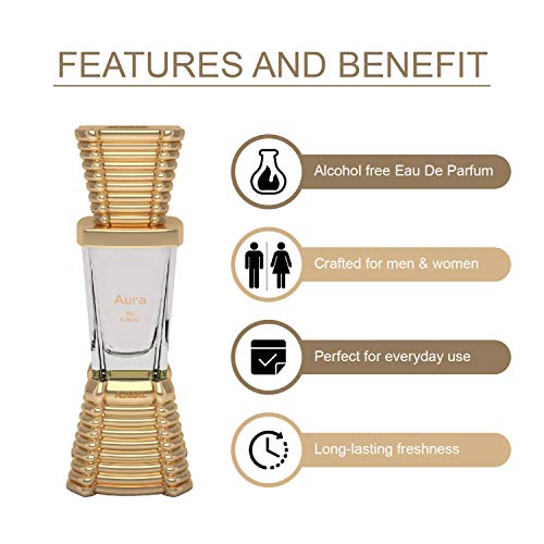 Ajmal Sacred Love EDP Floral Musky Perfume 50ml for Women and Aura Concentrated Perfume Oil Floral Fruity Alcohol-free Attar 10ml for Unisex, Pack of 2 (SacL_Aura_EDP_CP) - Image 7