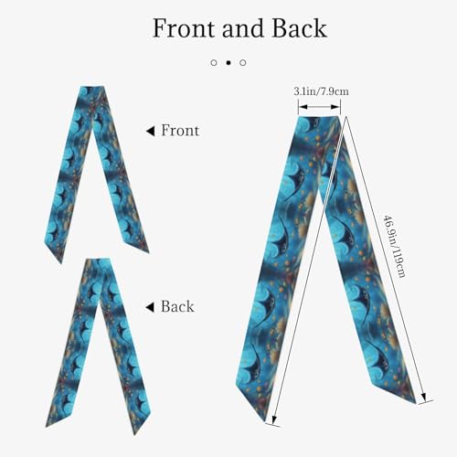 Manta Ray and Fish Picture Women's headscarf satin hair scarf clothing accessories2