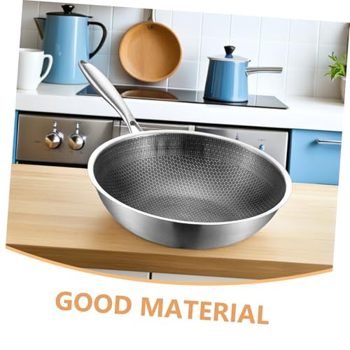 Wok Healifty de acero inoxidable antiadherente 2.21 lb miniatura 3