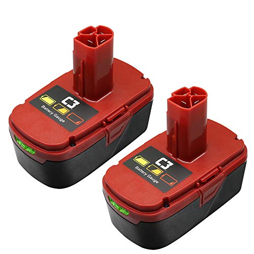 ERJER 2Pack 6.0Ah C3 for Craftsman 19.2 Volt Battery Lithium Ion Replacement XCP 130279005 1323903 130211004 11045 315.115410 315.11485 Cordless Power Tool Battery with LED Indicator