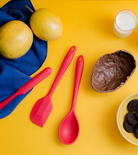 Espátula de Silicone Reta Vermelha Grande - Oikos