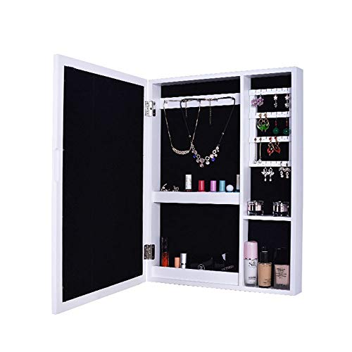 Schmuckschrank Holz Schlafzimmer Schmuck Schrank kreative Schmuck Aufbewahrung Spiegel Schrank Wandbehang Spiegel Schmuck Schrank als Spiegel for Sie zu tragen Geeignet für Accessoires und Schmuck Cover