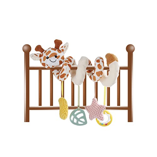 Image of Apricot Lamb Baby Spiral Car Seat & Stroller Activity Toy, Features Plush Giraffe Character Hanging Rattles Toys, Gentle Rattle Sound & Soft Teether, 8-26 Inches