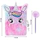 Plüsch Einhorn Notizbuch Set - Funkelndes Einhorn Tagebuch für Mädchen Kinder Geschenk Stickerei Schule A5 Geheim Gefütterter Notizblock Kugelschreiber Klebeband mit Schlössern und Schlüsseln