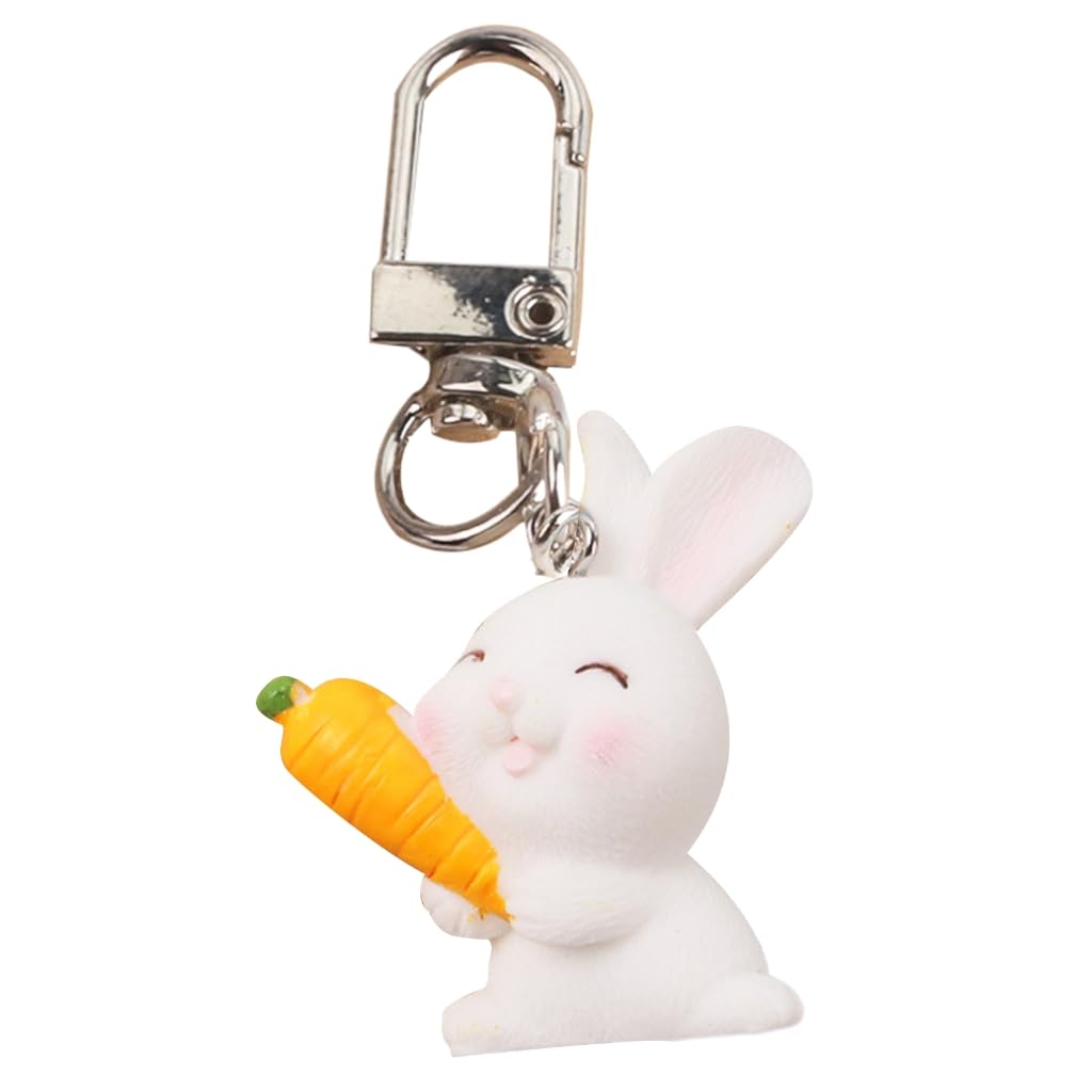 CAZSTYK Cute Bunnies keychain Cute Cartoon Rabbit Keychains Accessories,Backpack Charm Pendant Car Handbag Keyring for Women Men