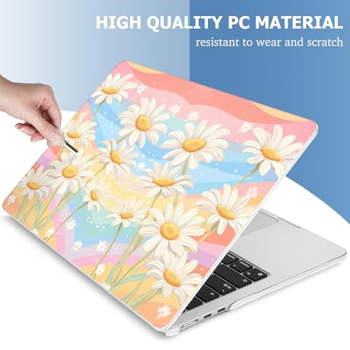Image of Mektron Case for 2025 MacBook Air 13-inch M4 Laptop A3240 with 13.6-inch Liquid Retina Display,Compatible with 2024 2022 M3 /M2 MacBook Air 13 inch Hard Shell Cover,Fit Model A3113 A2681,Colorful Daisy