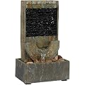 Sunnydaze 16-Inch Half Moon Slate Indoor Tabletop Cascading Water Fountain - Soothing and Tranquil Water Sound