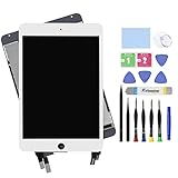 7.9' LCD Screen Replacement for iPad Mini 4 A1538 A1550 Display LCD Assembly and Glass Touch Digitizer Premium Repair Kit + Sleep/Wake Sensor (White)