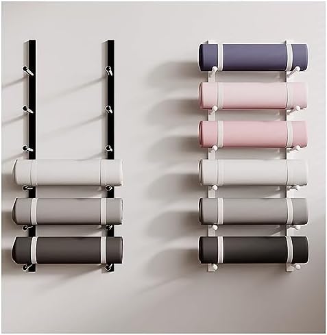Wall Mounted Yoga Mat Holder with Tilting Bar - Space-Saving Storage for Yoga Mats, Straps & Foam Rollers - Ideal for Home Gym Organization & Fitness Spaces image 3