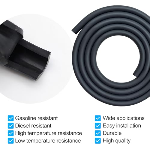 YGQ 1/4 ID Fuel Gas Line Hose fit for Briggs & Stratton Craftsman MTD Kawasaki Kohler Small Engines Generator Powersports w/ 20 Clamps Rubber Black 8 Feet - Thumbnail 3