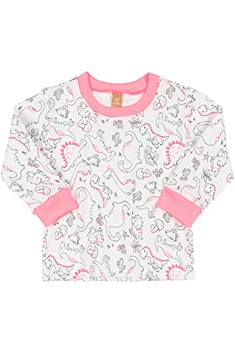Pijama Infantil Blusa Manga Longa e Calça Meninas Up Baby, Branco, 3