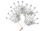 4PCS Silver Crown Balloons Aluminum Foil Balloon for Engagement Anniversary and Birthday Party Decorations