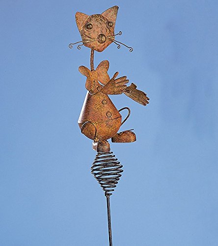 Gartenstecker aus Metall KATZE - 136cm - Antik/Rost Look Cover
