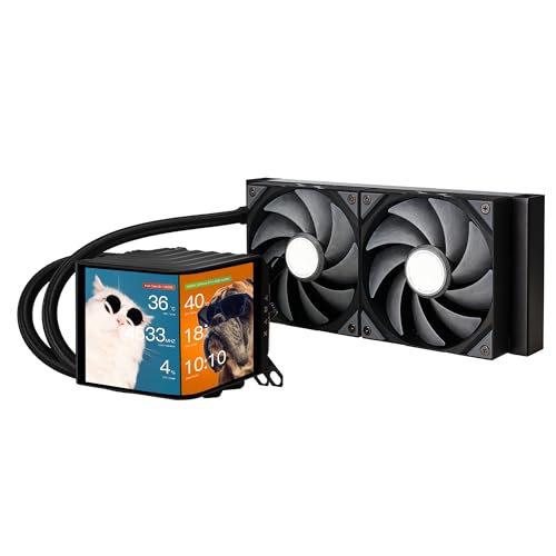 Image of TRYX Panorama 240 240mm AIO 6.5'' AMOLED L-Shaped Screen 3D Anamorphic Effect Display Customizable AIO Cooler 240mm 8th Gen Asetek Pump 280w TDP with ROTA PRO 120mm Fan for LGA 1700 /1200 /115X AM5 /AM4