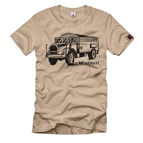 T-shirt de camion militaire Nieby beige en taille XX-Large pour homme